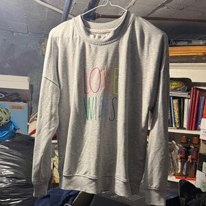 Rae Dunn Gray Love Wins Sweater